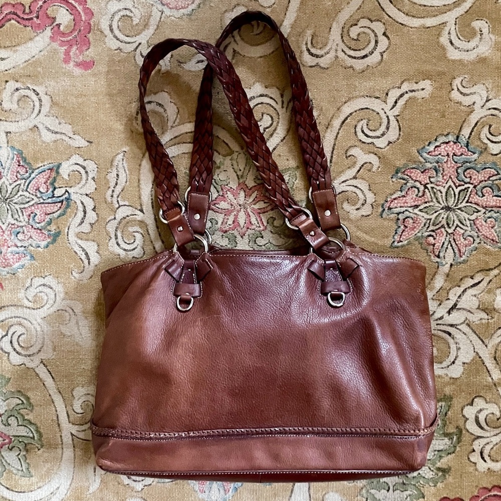 Donald J. Pliner | Leather Shoulder Bag with Braided Handles ♥ NWOT - Picture 9 of 9